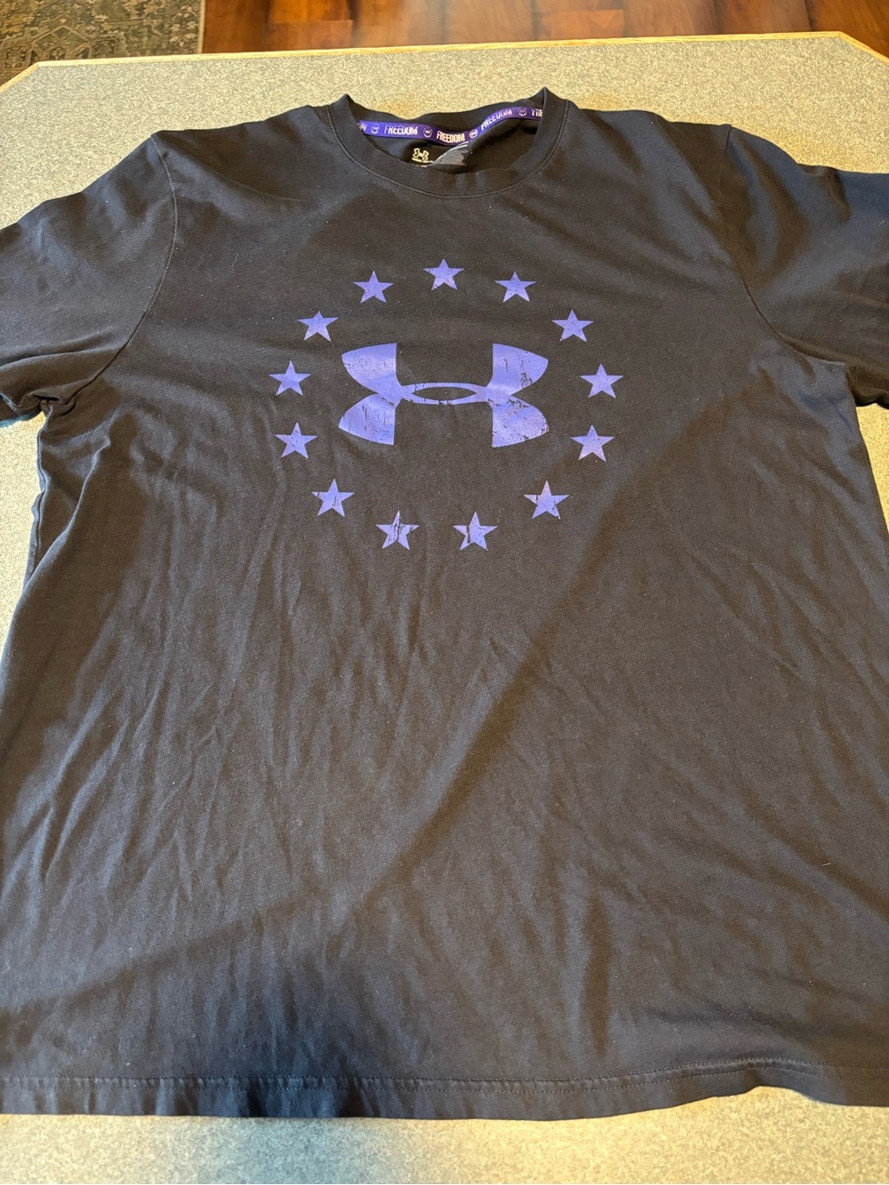 Under Armour Men’s Black Short-Sleeve Tee with Purple Logo Stars